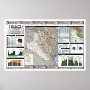 Poster Carte des faits pétroliers en Irak - 2002