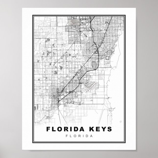 Poster Carte des Florida Keys (Devant)