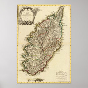 Poster Carte des frontières de la France