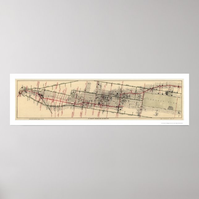 Poster Carte des hôtels et théâtres à Manhattan 1906 (Devant)