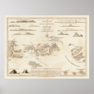 Poster Carte des îles Vierges (1775) St Thomas, St Croix
