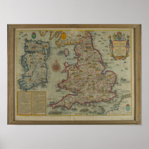 Poster Carte des invasions de l'Angleterre et de