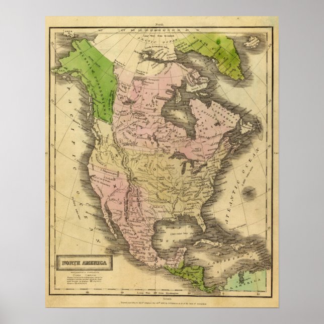 Poster Carte des Jeux olympiques en Amérique du Nord (Devant)