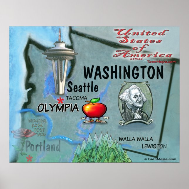 Poster Carte des loisirs de Washington (Devant)