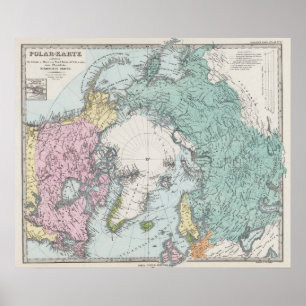 Poster Carte des mers polaires