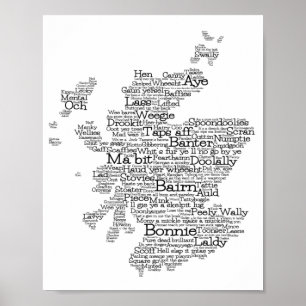 Poster Carte des mots écossais Slang