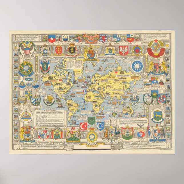 Poster Carte des Nations Unies (Devant)