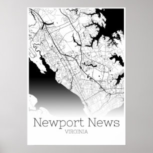 Poster Carte des nouvelles de Newport - Virginie - Affich