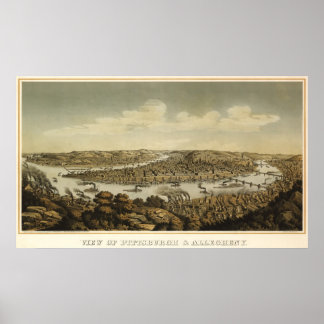 Poster Carte des oiseaux de Pitsburgh - 1874 (Krebs) BigM