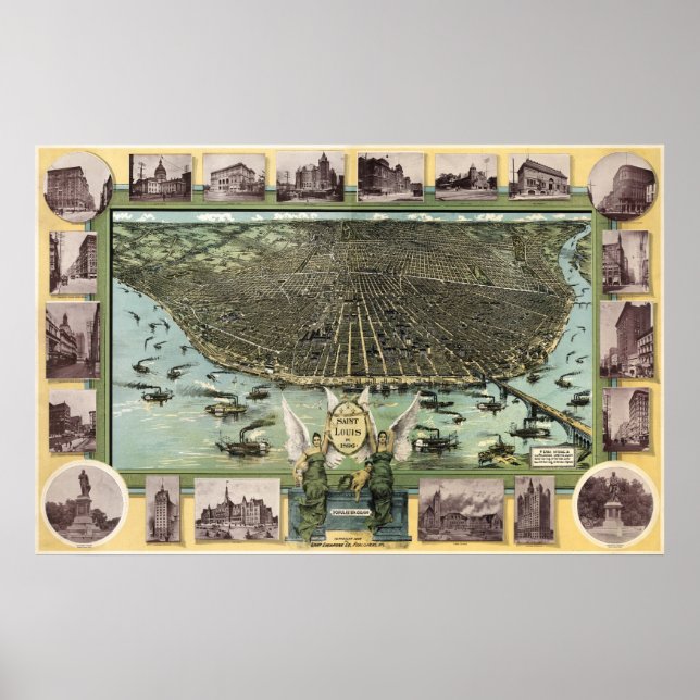 Poster Carte des oiseaux de Saint-Louis - 1896 (Graf) Big (Devant)
