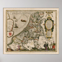 Carte des Pays-Bas 1617 - Leo Belgicus