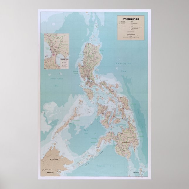 Poster Carte des Philippines (1990) (Devant)
