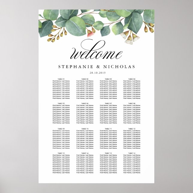 Poster Carte des places de l'Eucalyptus (Devant)