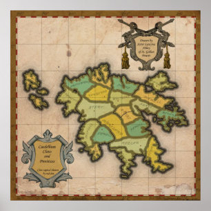 Poster Carte des premiers cas d'affiche