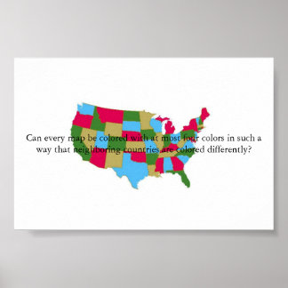 Poster Carte des quatre couleurs