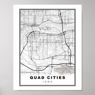 Poster Carte des quatre villes