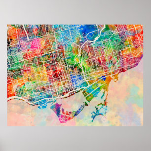 Poster Carte des rues de Toronto