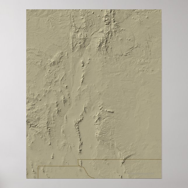 Poster Carte des secours du Nouveau-Mexique (Devant)