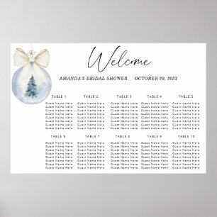 Poster Carte des sièges de mariage d'hiver