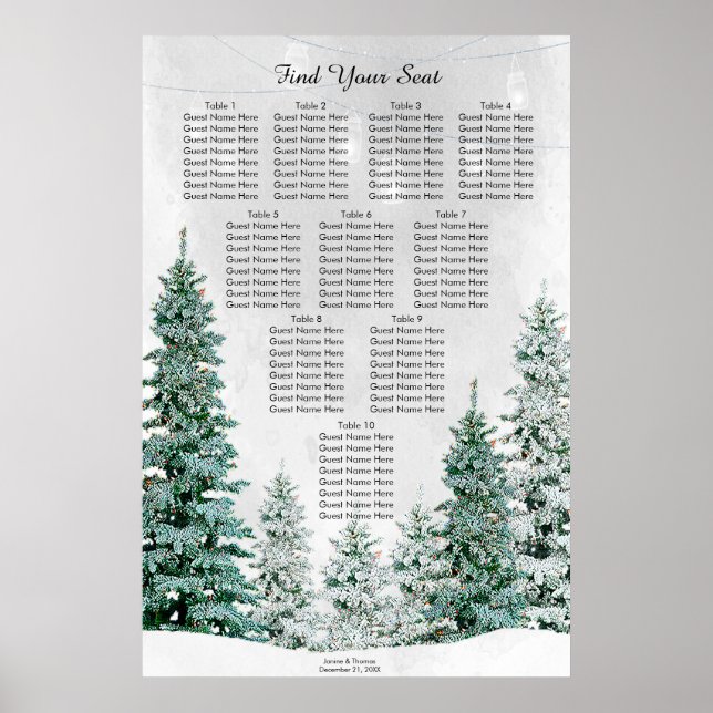 Poster carte des sièges mariages de la scène des neiges d (Devant)