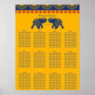 Poster Carte des sièges Mariages des éléphants à thème in
