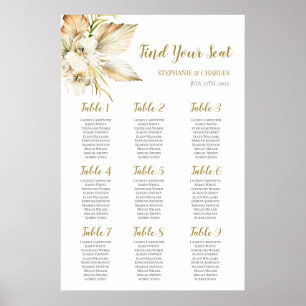 Poster Carte des sièges Mariages du désert de Boho