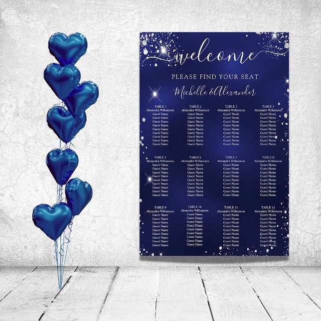 Poster Carte des sièges pour mariage de parties scintilla (Créateur téléchargé)