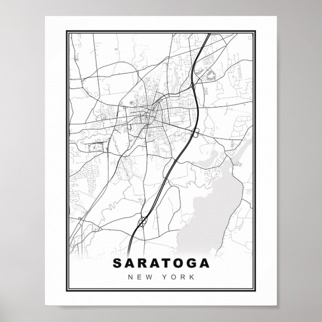 Poster Carte des sources de Saratoga (Devant)