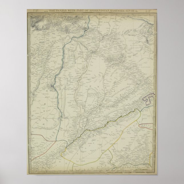 Poster Carte des systèmes fluviaux (Devant)