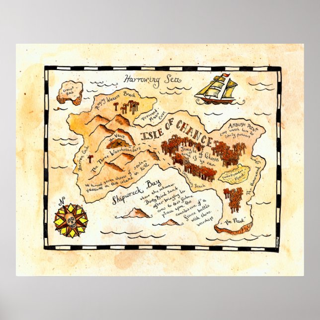 Poster Carte des trésors de l'île de Chance (Devant)