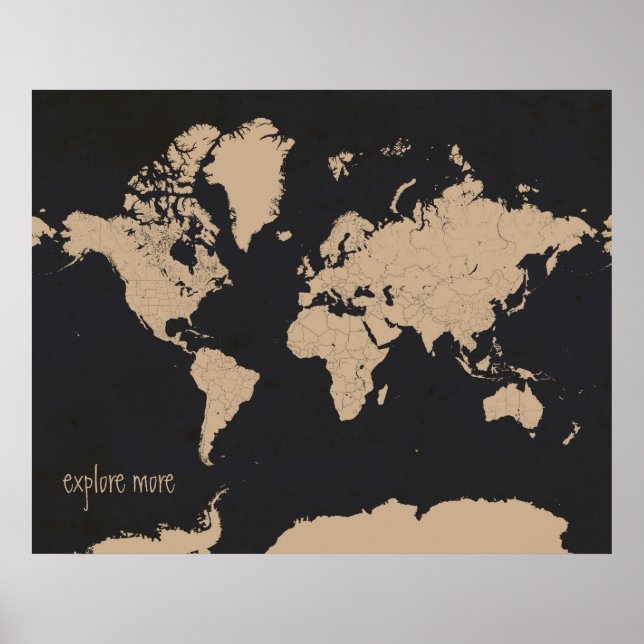 Poster Carte des voyages dans le monde (Devant)