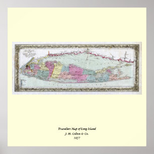 Poster Carte des voyageurs de Long Island, 1855-1857