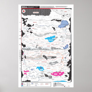 Poster Carte détaillée de l'enfer