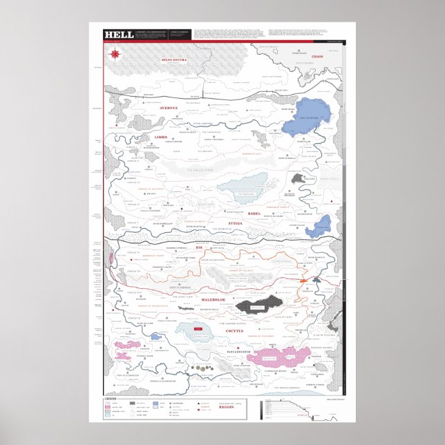Poster Carte détaillée de l'enfer (Devant)