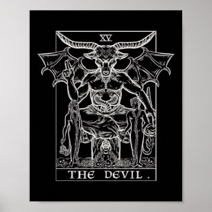 Poster Carte Devil Tarot Phomet Gothique Halloween Satan