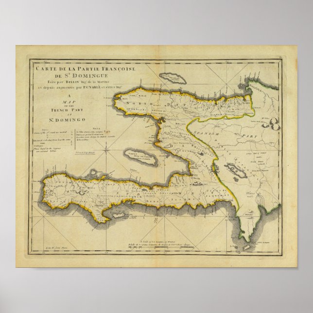Poster Carte d'Haïti 1814 par Mathew Carey (Devant)