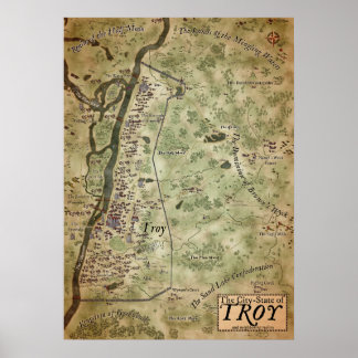 Poster Carte d'Imaginaire de Troy, New York