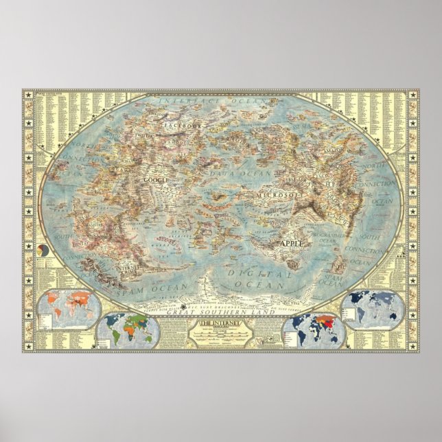 Poster Carte d'Internet Version 2.0. (Devant)