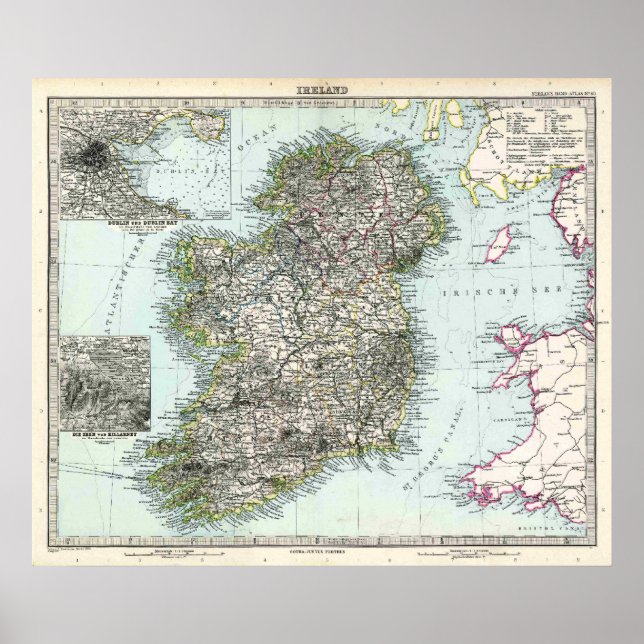 Poster Carte d'Irlande 1891 (Devant)