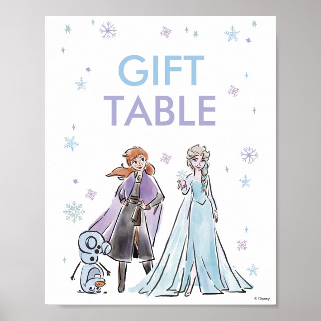 Poster Carte Disney's Frozen Birthday Snowflake Table (Devant)