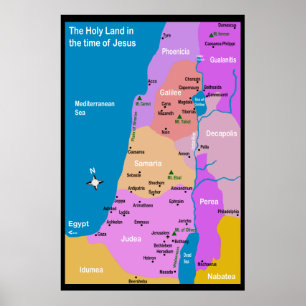 Poster Carte d'Israël Premier siècle