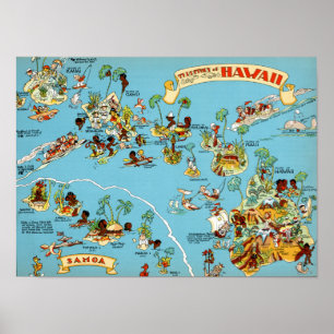 Poster Carte drôle Hawaii
