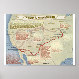 Poster Carte du bataillon Mormon