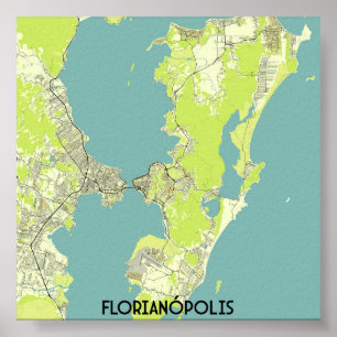 Poster Carte du Brésil de Florianópolis