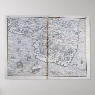 Poster Carte du Brésil du nord-est