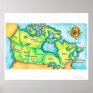 Poster Carte du Canada