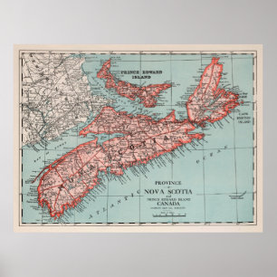 Poster Carte du Canada de la Nouvelle-Écosse (1925)