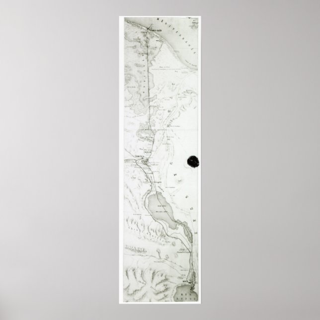 Poster Carte du canal de Suez, vers 1869 (Devant)