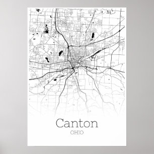 Poster Carte du canton - Ohio - Carte de la ville