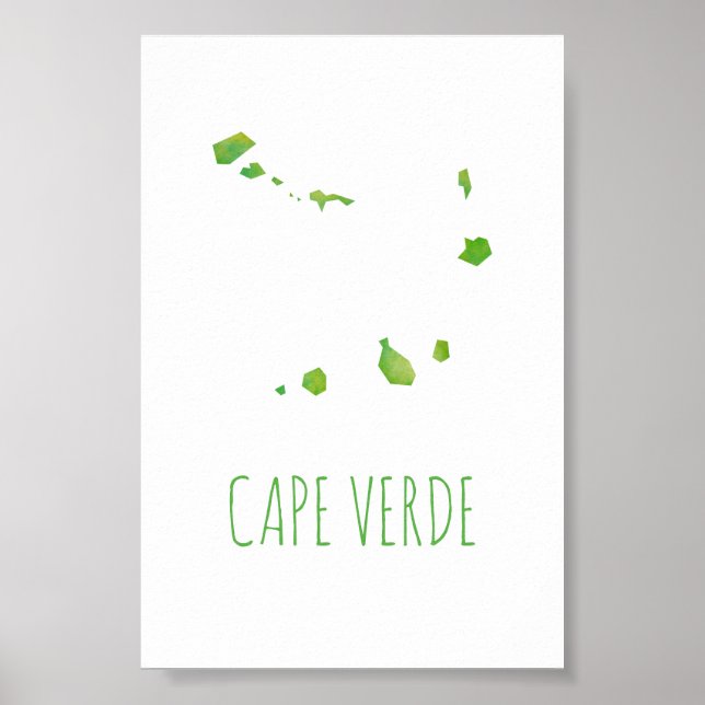 Poster Carte du Cap-Vert (Devant)